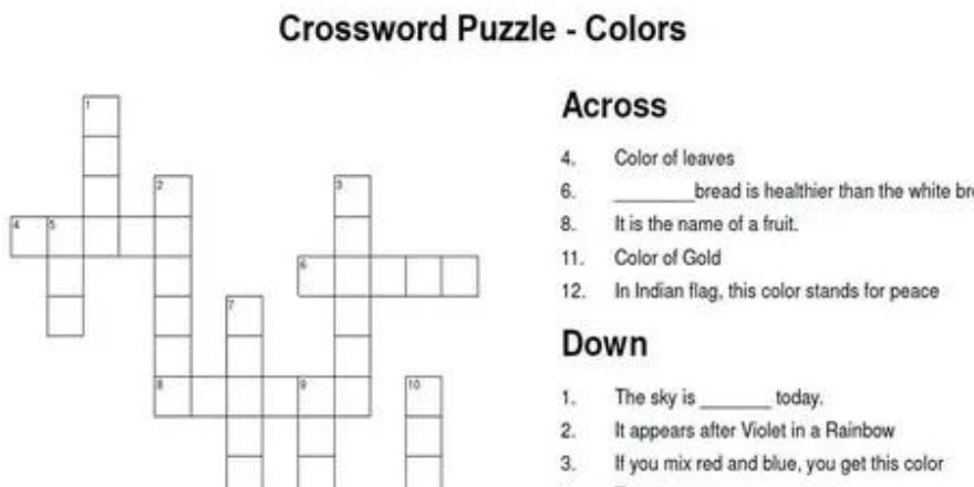 crossword puzzles for figuartive languag