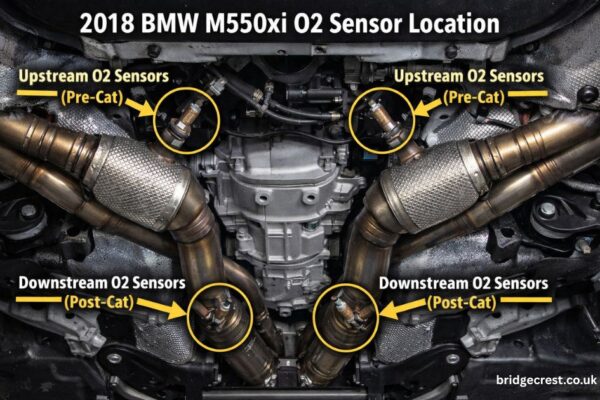 bmw m550xi o2 sensor location